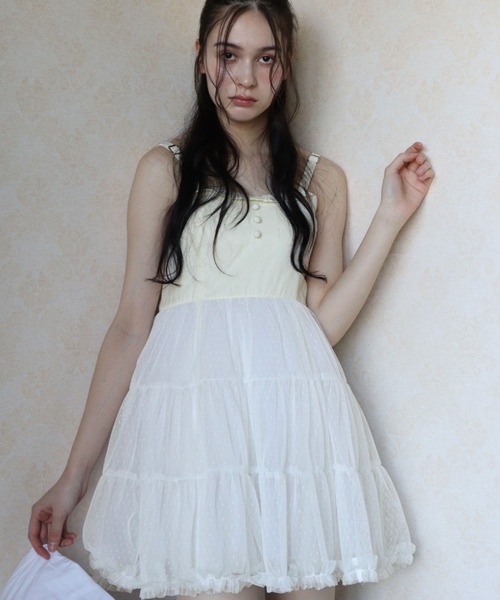 「TITTY&CO.」 キャミソールワンピース MEDIUM アイボリー レディース_画像5