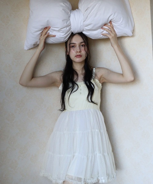 「TITTY&CO.」 キャミソールワンピース MEDIUM アイボリー レディース_画像6