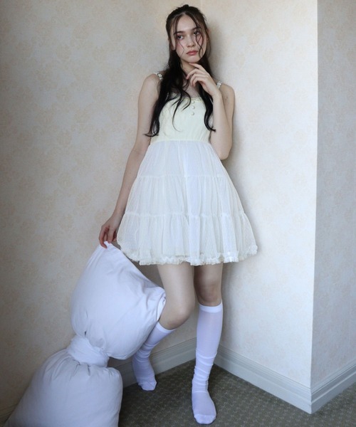 「TITTY&CO.」 キャミソールワンピース MEDIUM アイボリー レディース_画像7