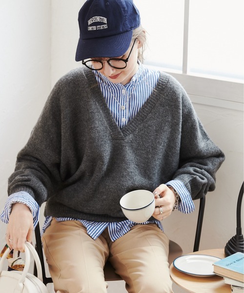 「ANGIE」 長袖ニット FREE ブルー レディース_画像2