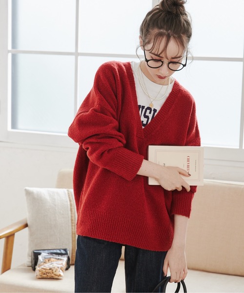 「ANGIE」 長袖ニット FREE ブルー レディース_画像4