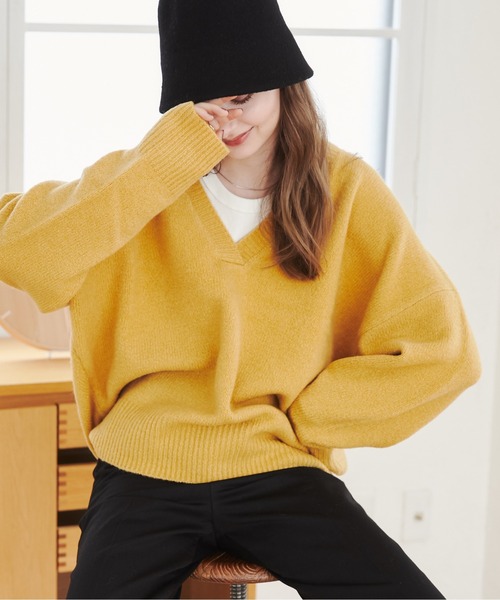 「ANGIE」 長袖ニット FREE ブルー レディース_画像5