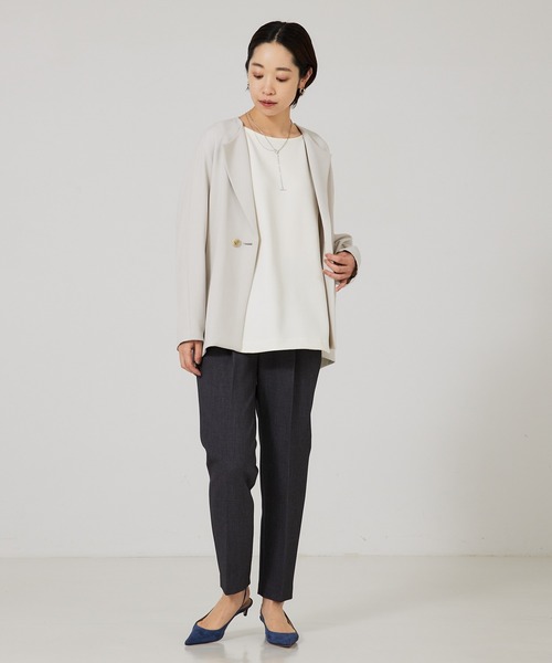 「qualite」 ジャケット 36 グレイッシュベージュ レディース_画像3