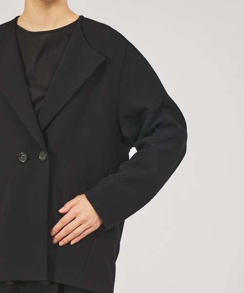 「qualite」 ジャケット 36 グレイッシュベージュ レディース_画像7