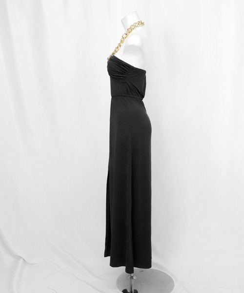 OSYAREVO（オシャレボ） ドレス チェーンホルターネック ロング ドレス