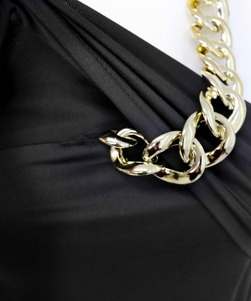 OSYAREVO（オシャレボ） ドレス チェーンホルターネック ロング ドレス