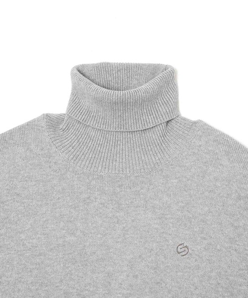 「SILAS」 タートルネックニット M アッシュ メンズ_画像4