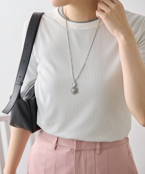 ネックレス 「金属アレルギー対応/ステンレス」太陽と月ネックレス レディースの画像