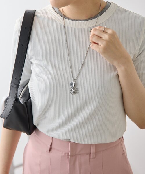 ネックレス 「金属アレルギー対応/ステンレス」太陽と月ネックレス レディースの画像