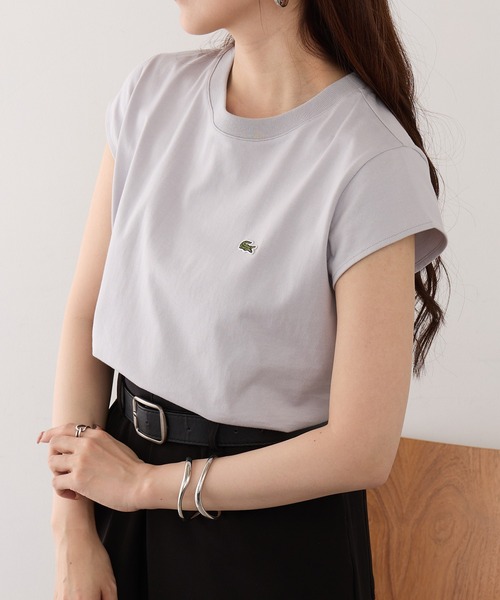 tシャツ 「LACOSTE」ワンポイントロゴ フレンチスリーブTシャツ TF024-J-99 レディースの画像