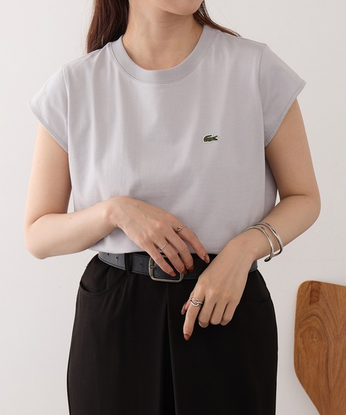 tシャツ 「LACOSTE」ワンポイントロゴ フレンチスリーブTシャツ TF024-J-99 レディースの画像