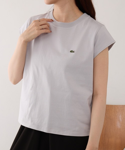 tシャツ 「LACOSTE」ワンポイントロゴ フレンチスリーブTシャツ TF024-J-99 レディースの画像