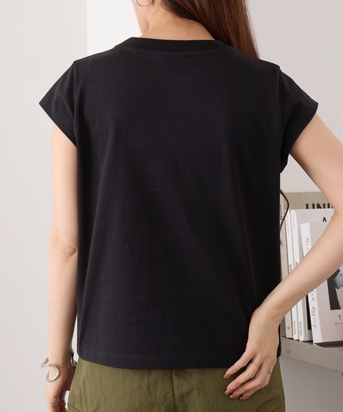 tシャツ 「LACOSTE」ワンポイントロゴ フレンチスリーブTシャツ TF024-J-99 レディースの画像