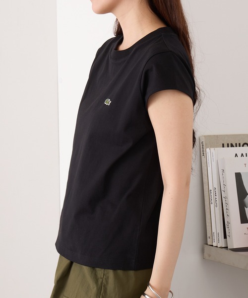 tシャツ 「LACOSTE」ワンポイントロゴ フレンチスリーブTシャツ TF024-J-99 レディースの画像