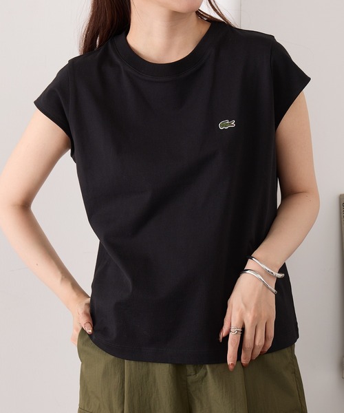 tシャツ 「LACOSTE」ワンポイントロゴ フレンチスリーブTシャツ TF024-J-99 レディースの画像