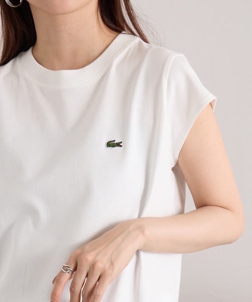 tシャツ 「LACOSTE」ワンポイントロゴ フレンチスリーブTシャツ TF024-J-99 レディースの画像