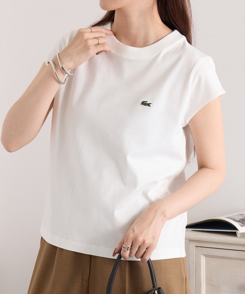 tシャツ 「LACOSTE」ワンポイントロゴ フレンチスリーブTシャツ TF024-J-99 レディースの画像