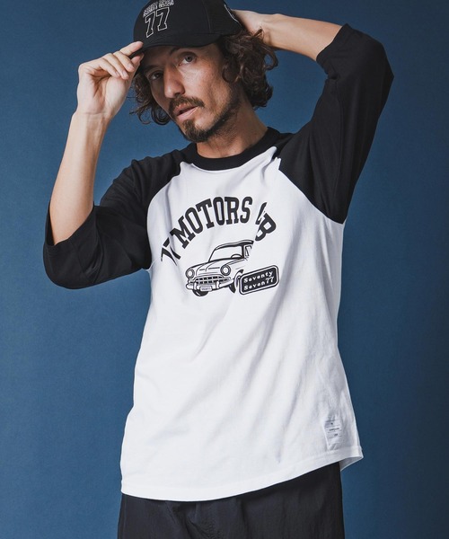 seventy seven tシャツ mt10168-half sleeve raglan t-shirt (77motors