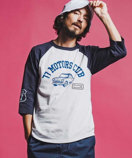 seventy seven tシャツ mt10168-half sleeve raglan t-shirt (77motors