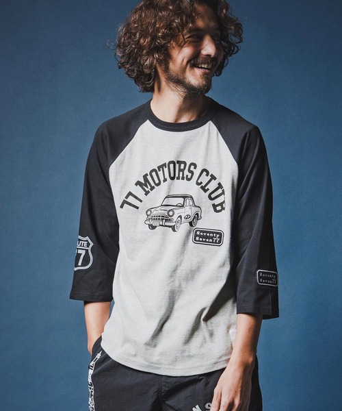 seventy seven tシャツ mt10168-half sleeve raglan t-shirt (77motors