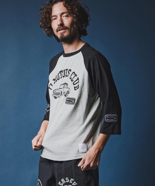 seventy seven tシャツ mt10168-half sleeve raglan t-shirt (77motors