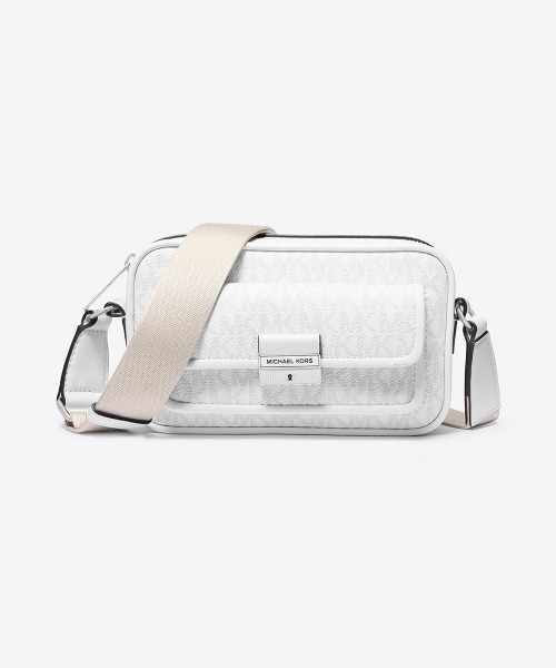 MICHAEL KORS ホワイト ショルダーバッグ セール】JET SET ITEM レザー ポケット クロスボディ ウィズ アタッチ