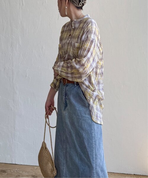 「LBC」 長袖シャツ M ブルー レディース_画像8