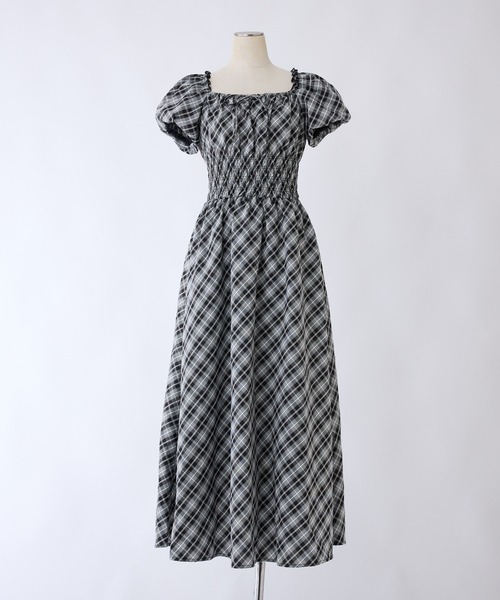 「one after another NICE CLAUP」 半袖ワンピース MEDIUM ブラウン系その他 レディース_画像2