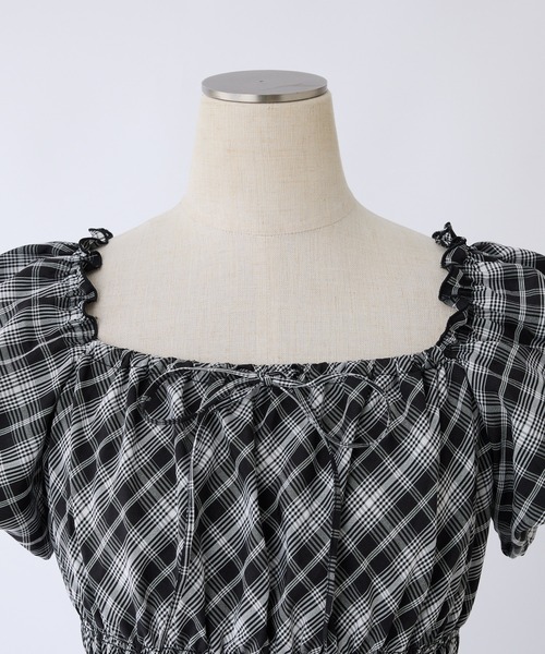 「one after another NICE CLAUP」 半袖ワンピース MEDIUM ブラウン系その他 レディース_画像3