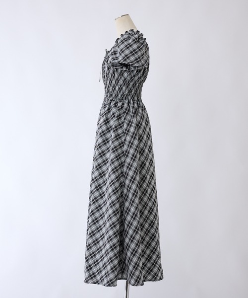 「one after another NICE CLAUP」 半袖ワンピース MEDIUM ブラウン系その他 レディース_画像7