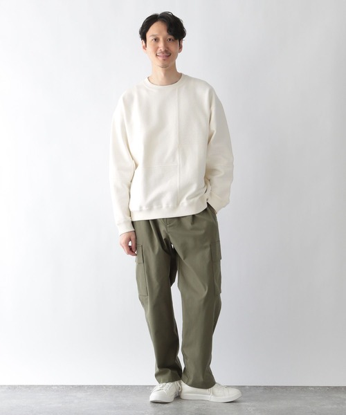 「GLOBAL WORK」 スウェットカットソー SMALL ホワイト メンズ_画像2