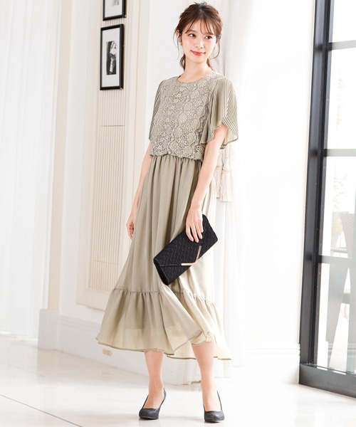 「Fashion Letter」 半袖ワンピース M オリーブ レディース_画像5
