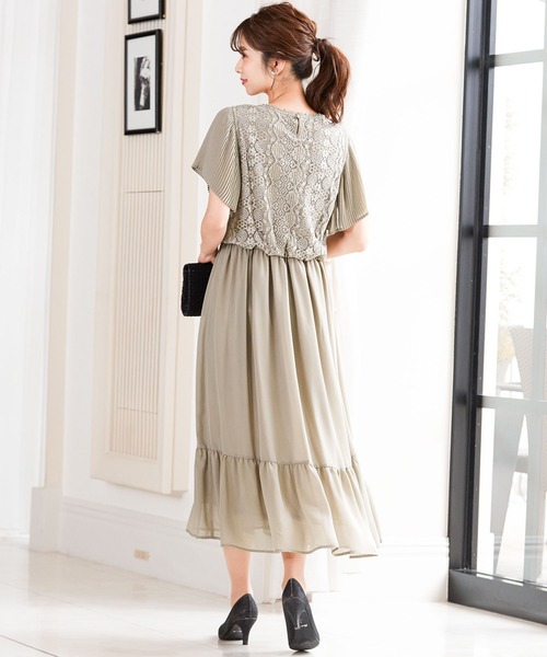 「Fashion Letter」 半袖ワンピース M オリーブ レディース_画像9