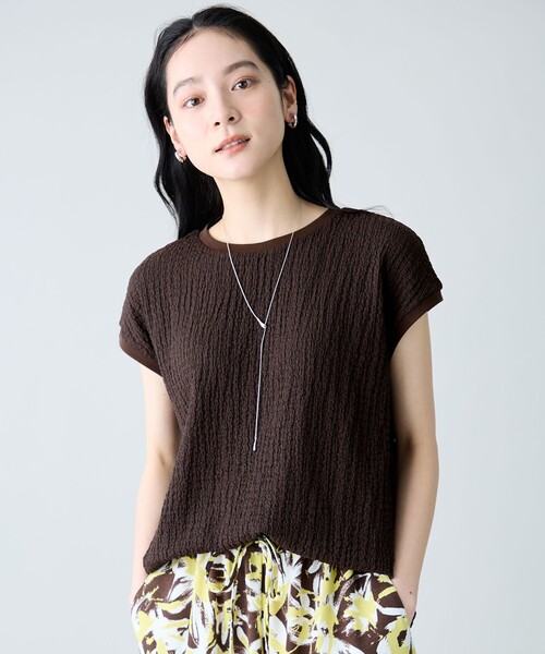 ANY（エニィ） tシャツ レースフレンチスリーブプルオーバー 