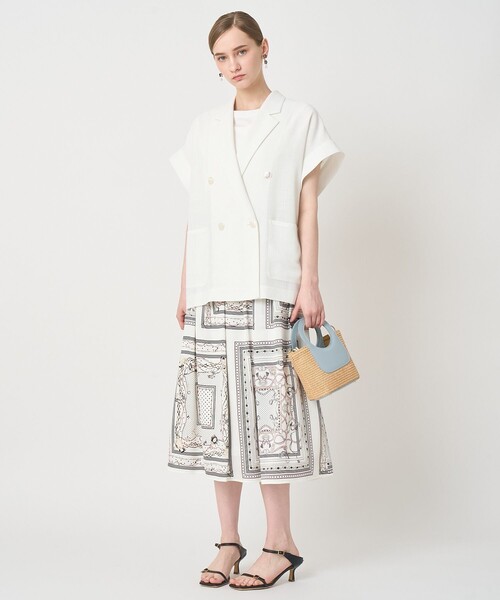 ANAYI スカーフプリントタック スカート ANAYI｜スカーフプリントタック スカート | Rakuten Fashion(楽天