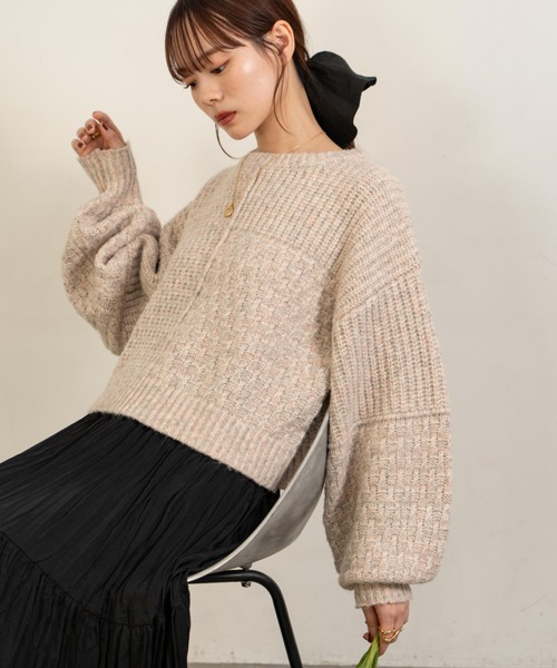 「hinari」 長袖ニット FREE アイボリー レディース_画像3