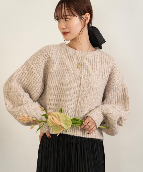 「hinari」 長袖ニット FREE アイボリー レディース_画像6