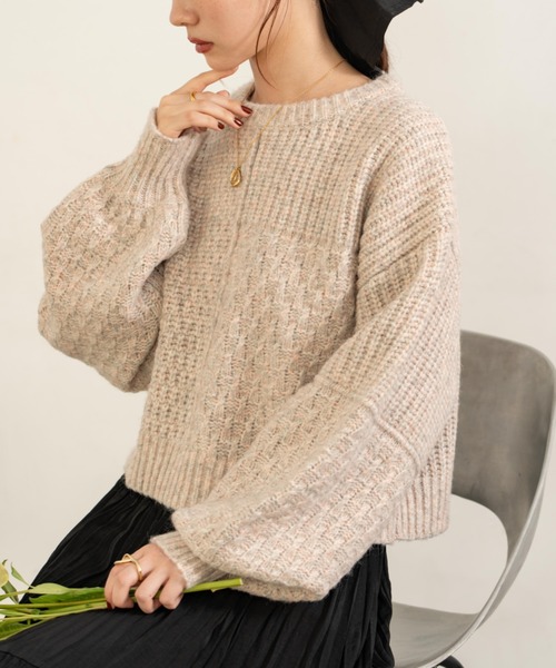「hinari」 長袖ニット FREE アイボリー レディース_画像9