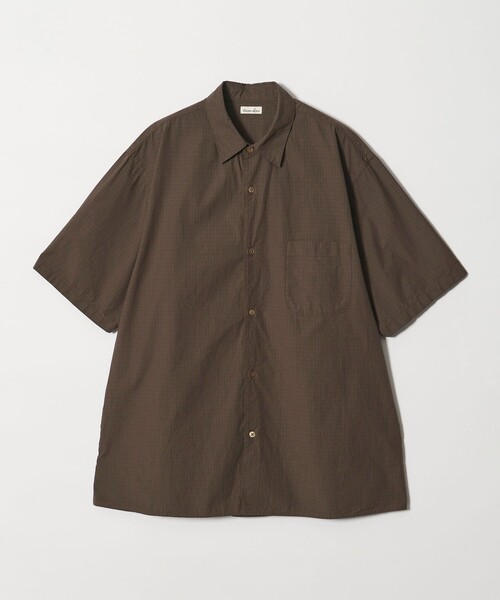 シャツ 「Steven Alan」 シボチェック レギュラーカラー ショートスリーブ シャツ BOX メンズの画像