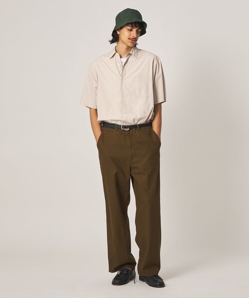 シャツ 「Steven Alan」 シボチェック レギュラーカラー ショートスリーブ シャツ BOX メンズの画像