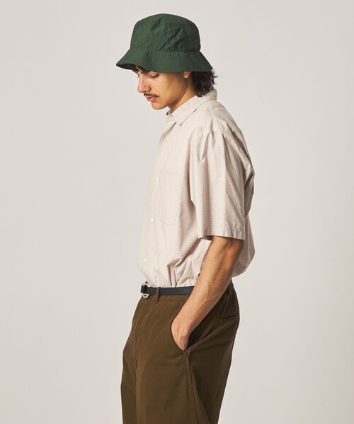 シャツ 「Steven Alan」 シボチェック レギュラーカラー ショートスリーブ シャツ BOX メンズの画像