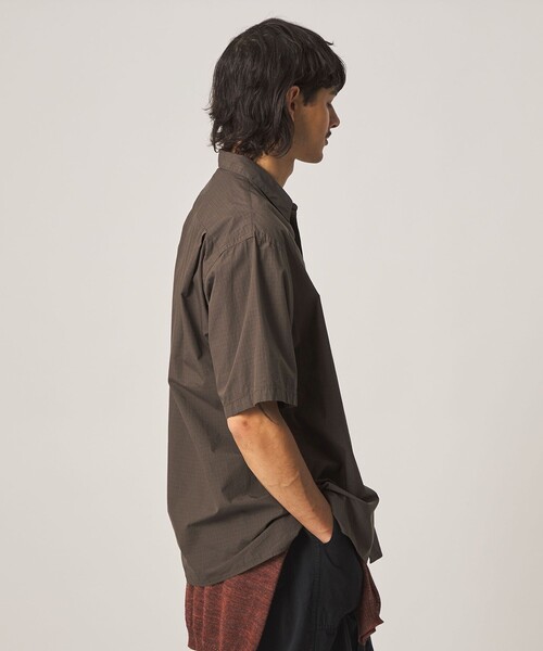 シャツ 「Steven Alan」 シボチェック レギュラーカラー ショートスリーブ シャツ BOX メンズの画像