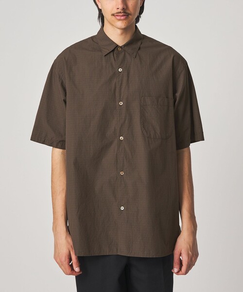 シャツ 「Steven Alan」 シボチェック レギュラーカラー ショートスリーブ シャツ BOX メンズの画像