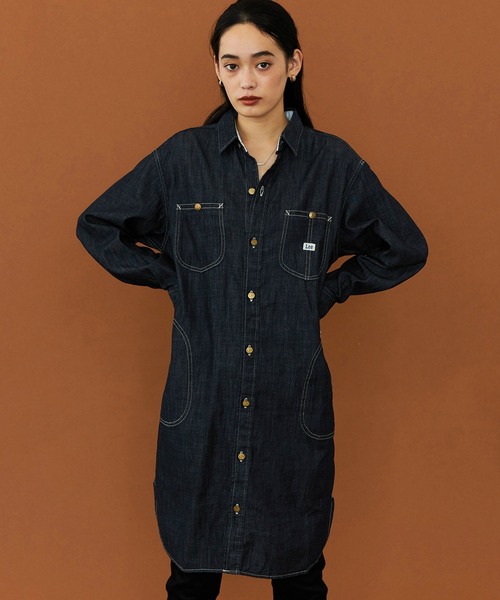 Lee（リー） シャツワンピース MEDIUM インディゴブルー レディース