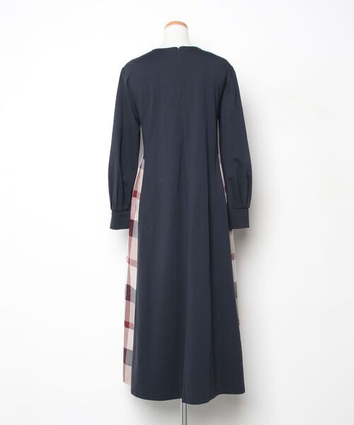 「BLUE LABEL CRESTBRIDGE」 長袖ワンピース 38 ネイビー レディース_画像2