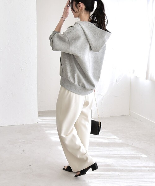 「quaranciel」 ジップアップパーカー ONE SIZE チャコールグレー レディース_画像8