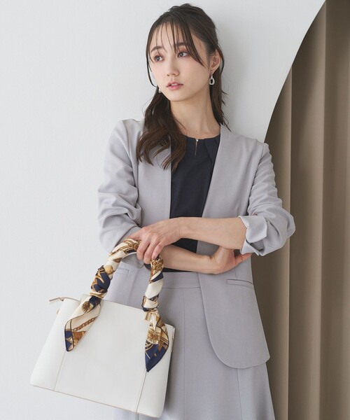 「ANY SIS」 ノーカラージャケット 2 グレー レディース_画像3