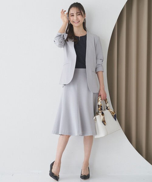 「ANY SIS」 ノーカラージャケット 2 グレー レディース_画像4