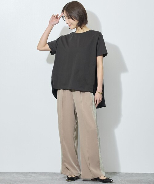 tシャツ 半袖 別布プリーツ切替えプルオーバー レディース : ZOZOTOWN