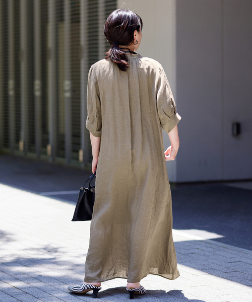 「journal standard L'essage」 7分袖ワンピース 36 ブラック レディース_画像2